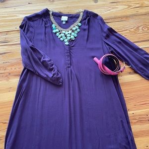 Beautiful mid knee length plum dress